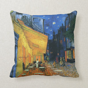 Coussin Terrasse de Café la nuit