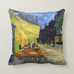 Coussin Terrasse de café la nuit par Vincent van Gogh 188