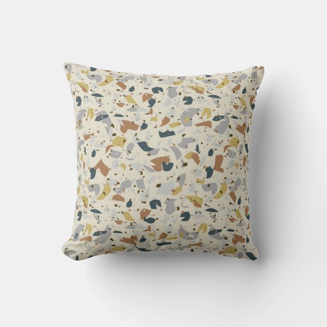 Coussin Terrazzo motif transparent avec élément superposé (Recto)