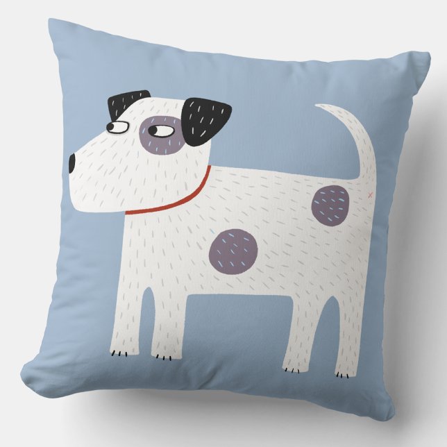 Coussin Terrier Jack Russell (Fun Parson Jack Russell terrier dog throw pillow)