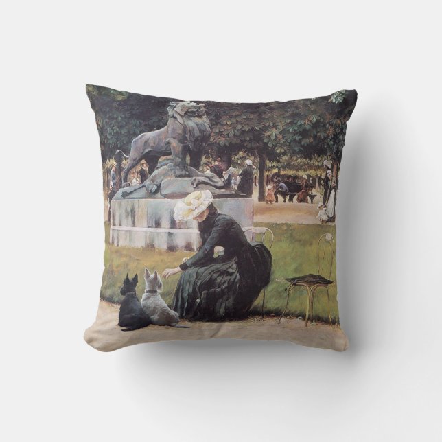 Coussin Térriers Écossais S'amusent au Parc (Recto)