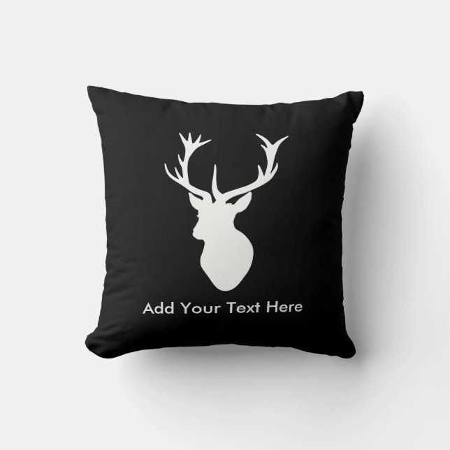 Coussin Tête blanche de mâle avec des andouillers (Recto)