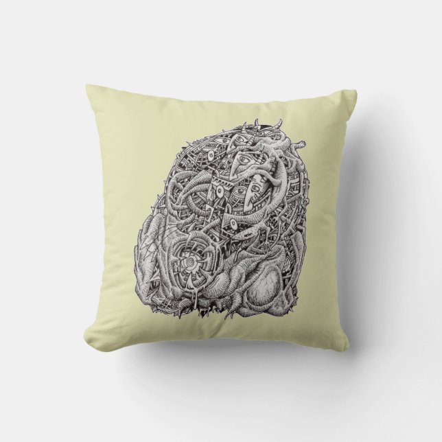 Coussin Tête cosmique, par Brian Benson (Recto)