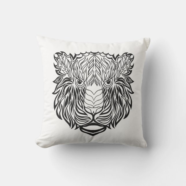 Coussin Tête de tigre de style (Recto)