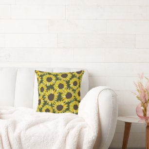 Coussin Tête de tournesol fleur d'été