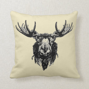 Coussin Tête d'orignaux