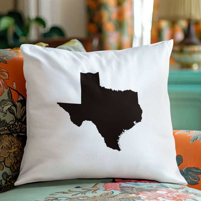 Coussin Texas à Black and White (Texas in Black and White Throw Pillow)