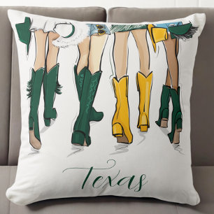 Coussin Texas Ladies Fashion Cowboy Boot Green Gold
