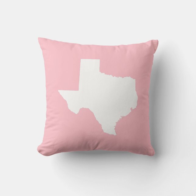 Coussin Texas rose et blanc (Recto)