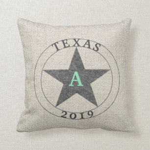 Coussin Texas Rustique Gris Blanc Burlap Personnalisé