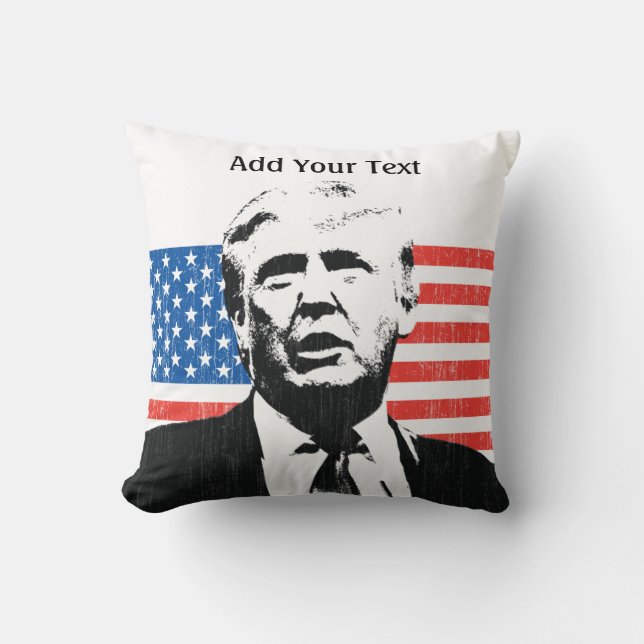 Coussin Texte de coutume de drapeau américain de Donald (Recto)