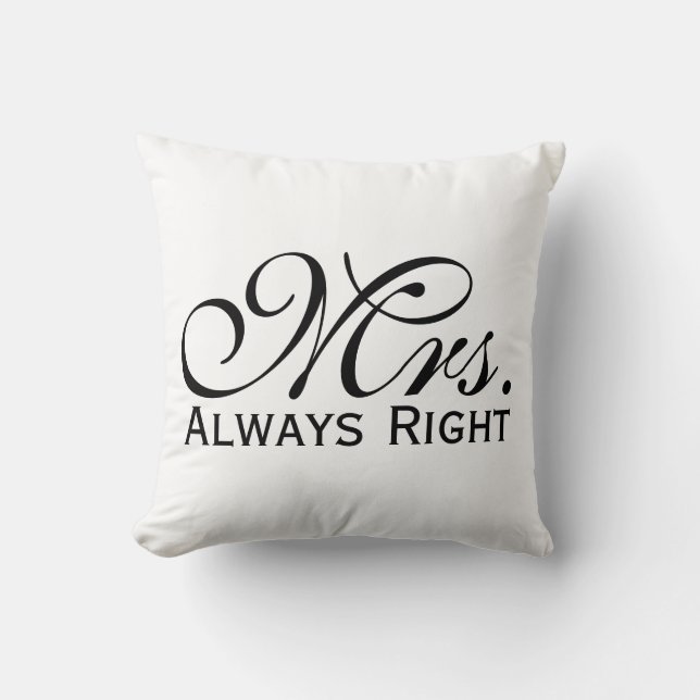Coussin Texte De Défilement Toujours Droit En Noir Et Blan (Recto)