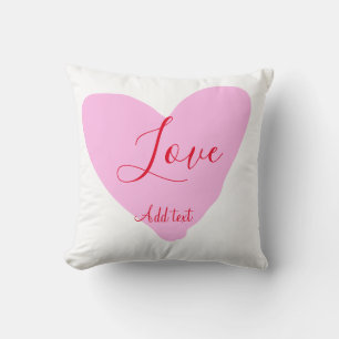 Coussin texte de la Saint-Valentin amour cœur rose rouge n