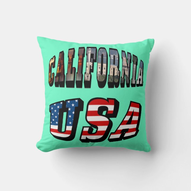 Coussin Texte du drapeau de la Californie (Recto)