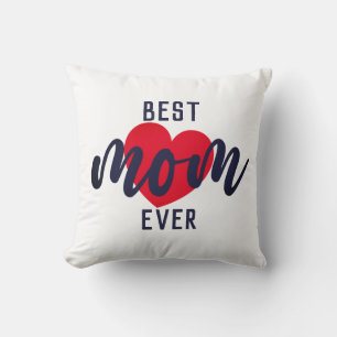 Coussin Texte Élégant Meilleure Maman Jamais Avec Coeur Je