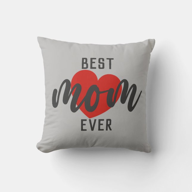 Coussin Texte Élégant Meilleure Maman Jamais Avec Le Coeur (Recto)