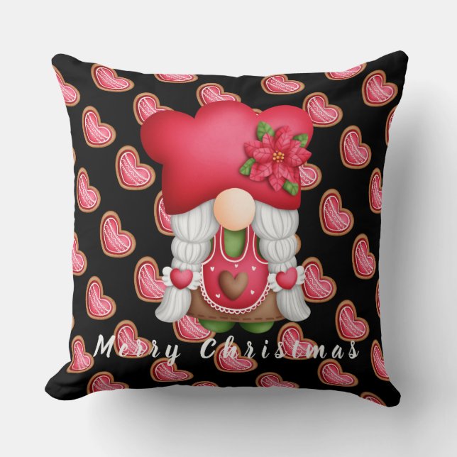 Coussin Texte et couleur de la Personnaliser Gnome du coeu (Recto)