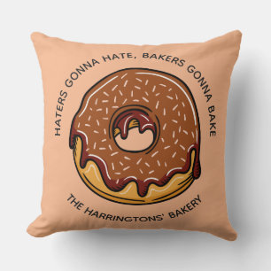 Coussin Texte et couleur personnalisés Lecteur de Donut