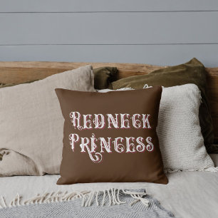 Coussin Texte fantaisie de la princesse Redneck