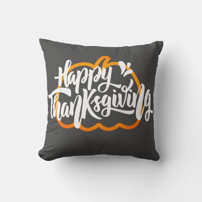 Coussin Texte mignon sur le citrouille pour Thanksgiving (Recto)