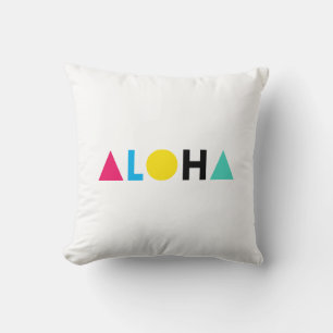 Coussin Texte original lettres de couleur ALOHA Classic Ro