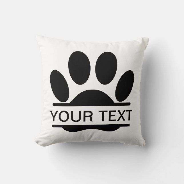 Coussin Texte personnalisé du dessin par Empreinte de patt (Recto)