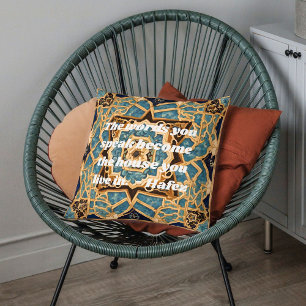 Coussin Texte personnalisé Khatam Marquetry Cadeaux d'art 