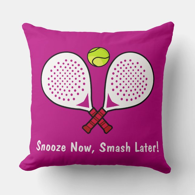Coussin Texte personnalisé 🎾 Rallye Padel Envelopper rose (Recto)