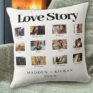 Coussin Texte photo personnalisé Histoire d'amour des coup