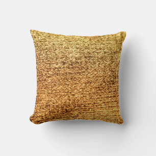 Coussin Textile doré : macro arrière - plan glamour.
