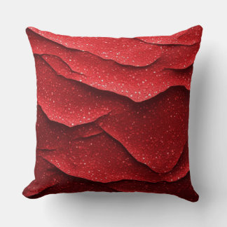 Coussin Texture Abstrait Moderne Dramatique en Rouge Super