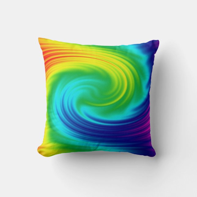 Coussin texture abstraite de remous d'arc-en-ciel (Recto)