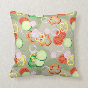 Coussin Texture avec des tranches de légumes
