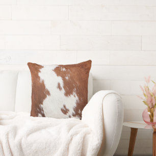 Coussin texture Brown et blanche de la vache