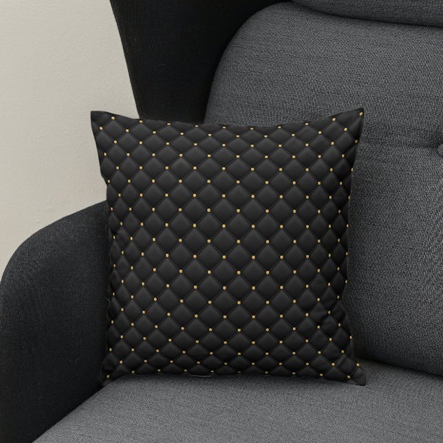 Coussin texture carré noire mate Abstraite (Créateur téléchargé)