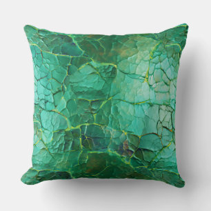 Coussin Texture craquée dans les tons vert et turquoise