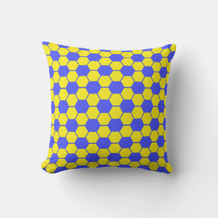 Coussin Texture de balle de football - Jaune et bleu