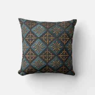 Coussin Texture de bronze avec motif de sculpture.