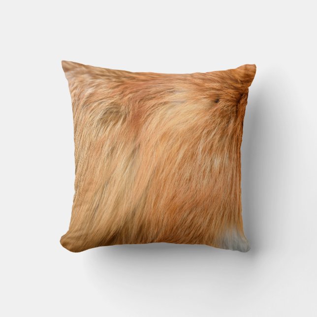 Coussin Texture de fourrure de renard rouge (Recto)
