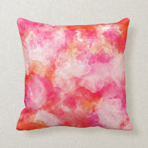 Coussin Texture de granit rose en aquarelle
