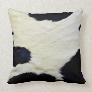 Coussin Texture de la fourrure de vache Personnaliser noir