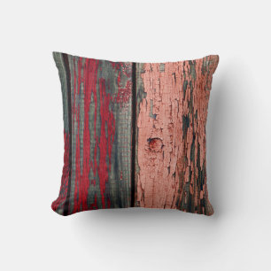 Coussin Texture de l'ancienne clôture en bois peinte en ro