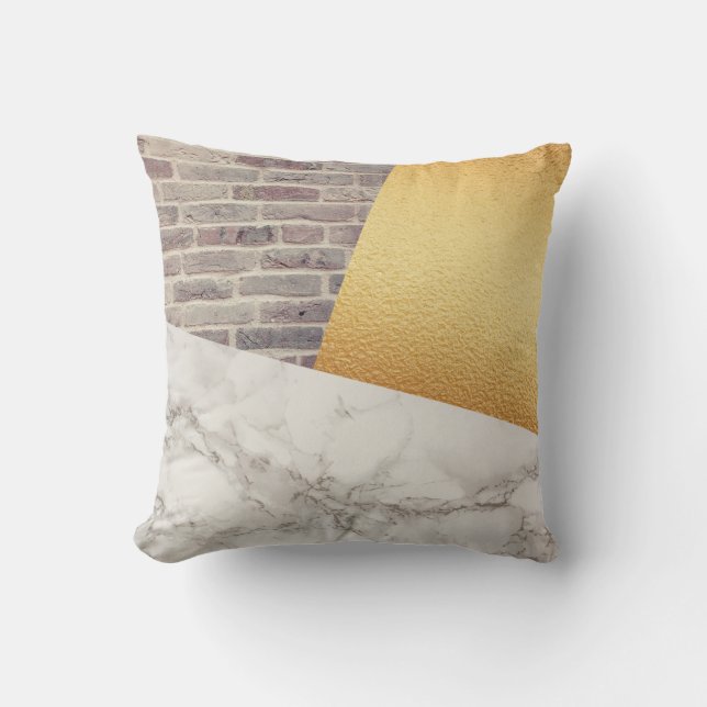 Coussin Texture de marbre blanche moderne de mur de (Recto)