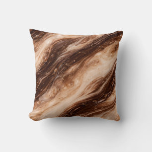Coussin Texture de marbre de milkshake au chocolat