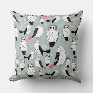 Coussin Texture Des Chouettes Blanches