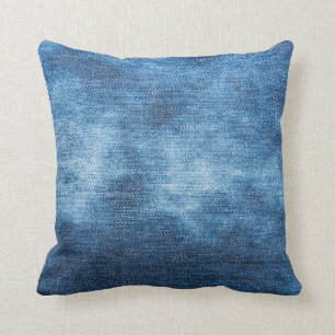 Coussin Texture des jeans en denim bleu