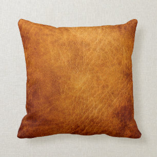 Coussin texture en cuir Brown