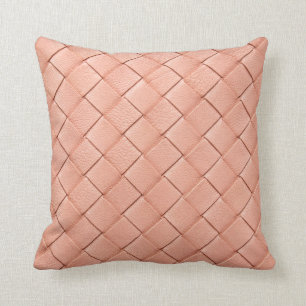 Coussin Texture en cuir rose clair