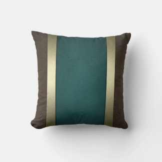 Coussin Texture en pierre avec bordure dorée et accents bl