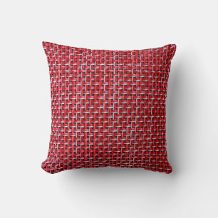 Coussin Texture en rotin en rotin en bambou rouge
